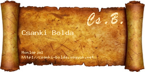 Csanki Bolda névjegykártya